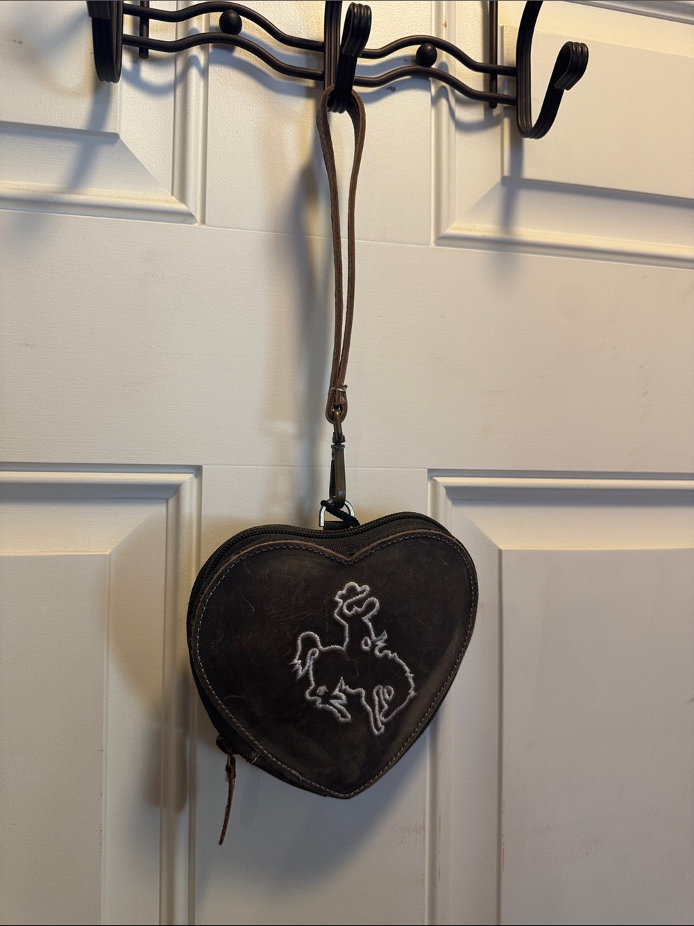 Heart-Shaped Western Wristlet with Rodeo Embroidery